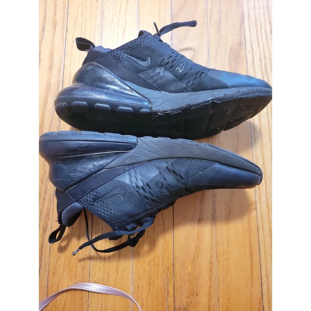 Nike Air Max 270 Size 6.5 YOUTH Womans 8 Sneaker Tripple Black Running Shoes